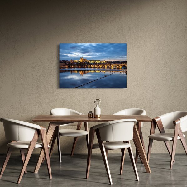 Tablou cu palatul din Praga și podul lui Carol (90x60 cm)