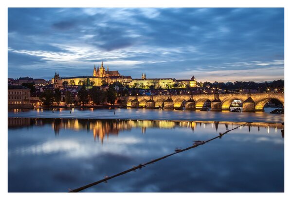 Tablou cu palatul din Praga și podul lui Carol (90x60 cm)