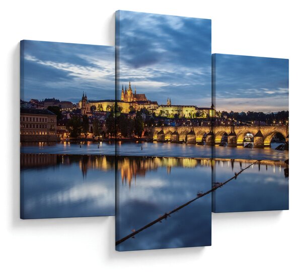 Tablou cu palatul din Praga și podul lui Carol (90x60 cm)