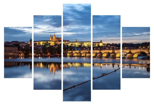 Tablou cu palatul din Praga și podul lui Carol (150x105 cm)