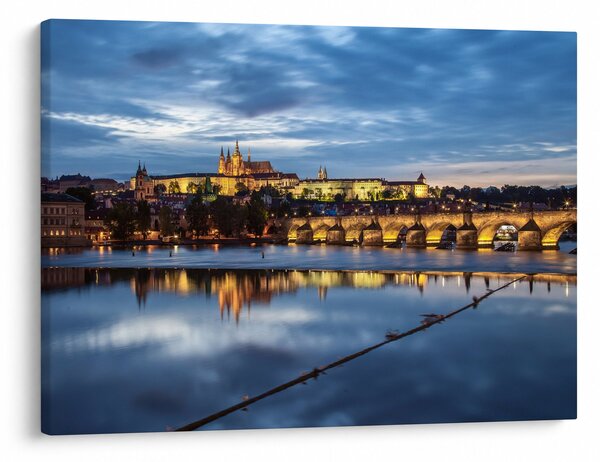 Tablou cu palatul din Praga și podul lui Carol (70x50 cm)