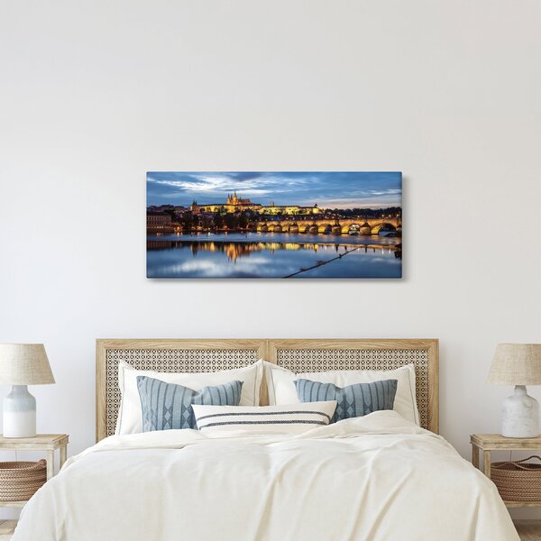 Tablou cu palatul din Praga și podul lui Carol (120x50 cm)