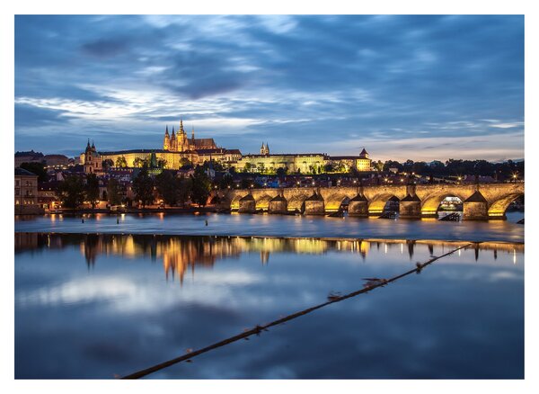 Tablou cu palatul din Praga și podul lui Carol (70x50 cm)