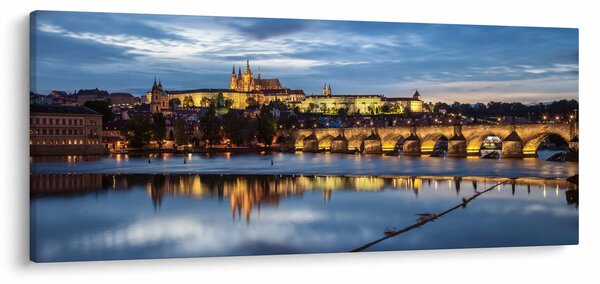 Tablou cu palatul din Praga și podul lui Carol (120x50 cm)