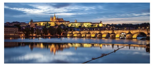 Tablou cu palatul din Praga și podul lui Carol (120x50 cm)