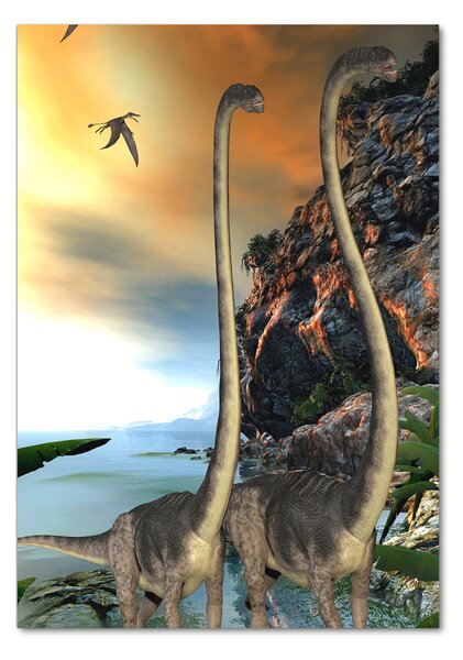 Tablou din Sticlă dinozauri