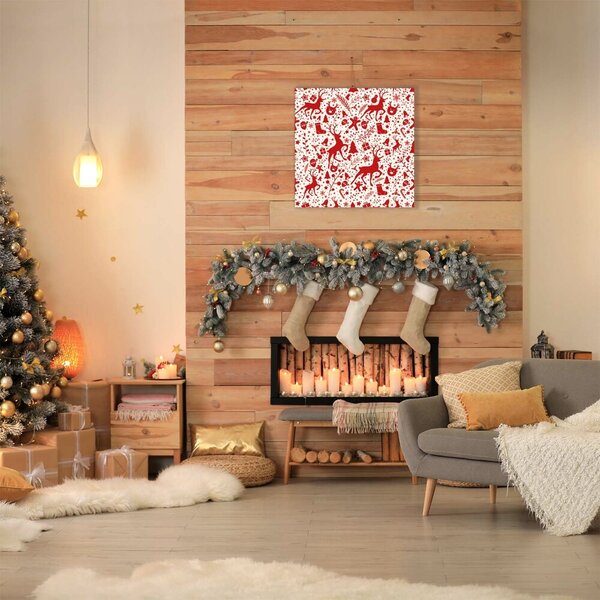 Tablou pe panza canvas Ren de Craciun.Decoratie de iarna