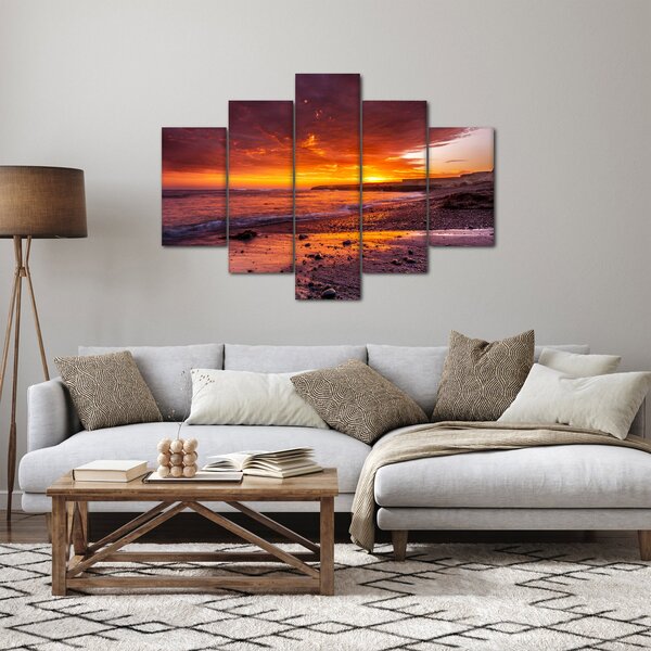 Tablou cu apus de soare la mare (150x105 cm)