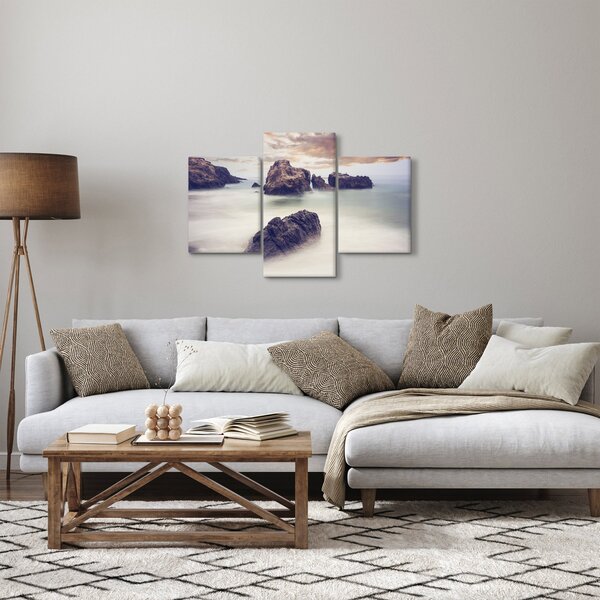 Tablou cu stânci în ceață (90x60 cm)