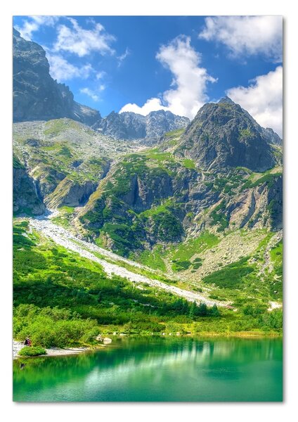 Tablou Printat Pe Sticlă Lacul în munți