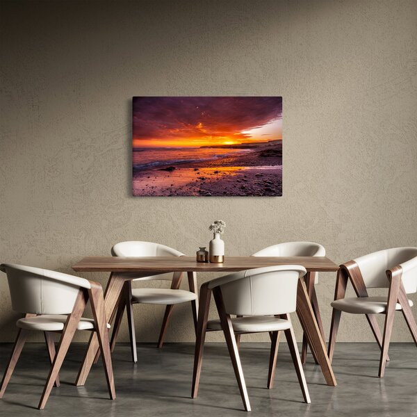 Tablou cu apus de soare la mare (90x60 cm)