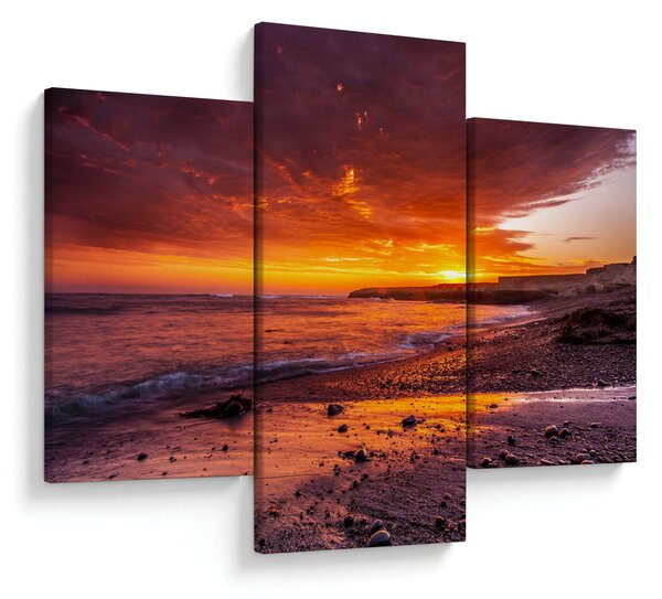 Tablou cu apus de soare la mare (90x60 cm)