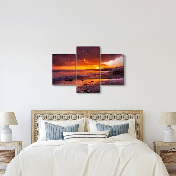 Tablou cu apus de soare la mare (90x60 cm)
