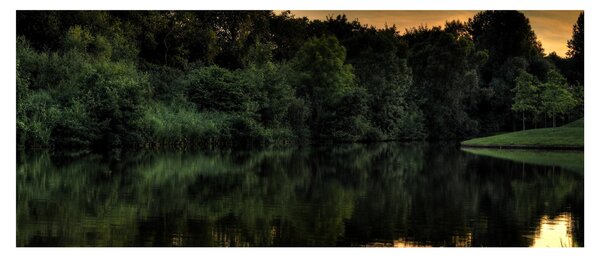 Tablou cu lac în pădure (120x50 cm)