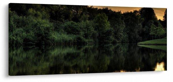 Tablou cu lac în pădure (120x50 cm)