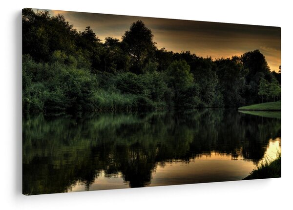 Tablou cu lac în pădure (90x60 cm)