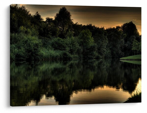 Tablou cu lac în pădure (70x50 cm)