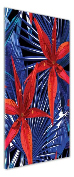 Tablou din Sticlă flori tropicale