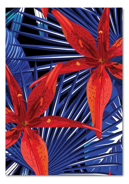 Tablou din Sticlă flori tropicale