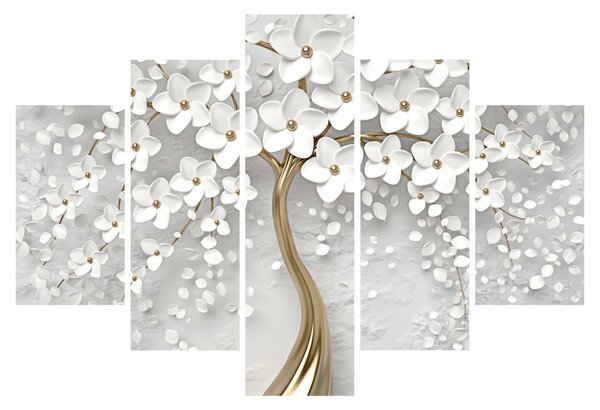 Tablou cu copac alb cu flori (150x105 cm)