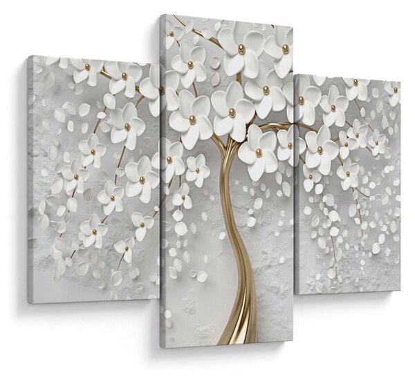 Tablou cu copac alb cu flori (90x60 cm)