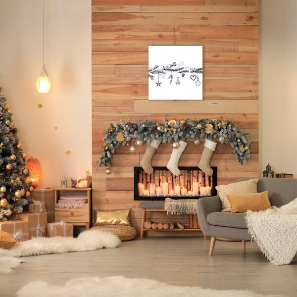 Tablou pe panza canvas Decoratiuni de Craciun.Decoratii de iarna