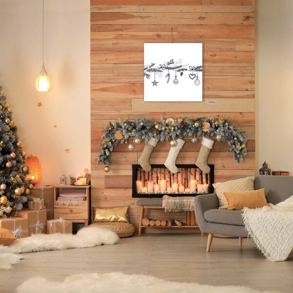 Tablou pe panza canvas Decoratiuni de Craciun.Decoratii de iarna