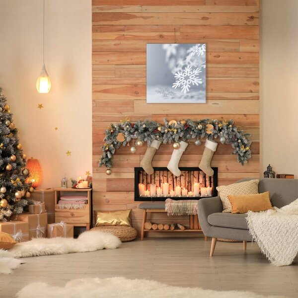 Tablou pe panza canvas Fulg de zăpadă. Decor de Crăciun