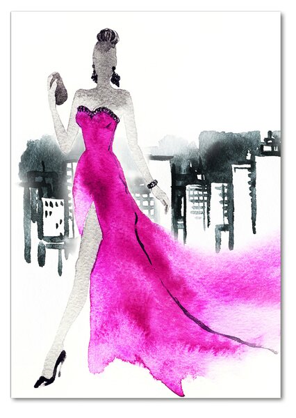 Tablou Printat Pe Sticlă ilustrare de moda