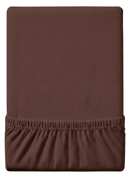 Cearsaf Jersey EXCLUSIVE cu elastic 90x200 cm maro