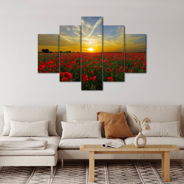 Tablou cu câmp cu maci (150x105 cm)
