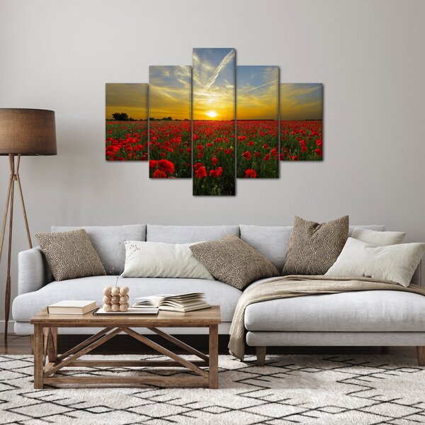 Tablou cu câmp cu maci (150x105 cm)