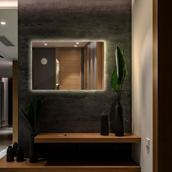 Oglindomat.ro Oglinda dreptunghiulara iluminare led Oglinda dreptunghiulara iluminare led 60x40 cm Alb rece (6500K) lpl-60x40-00000000