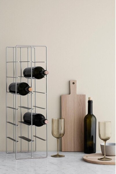 Suport pentru 12 sticle de vin Blomus, argintiu