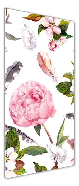 Tablou pe pe sticlă model floral