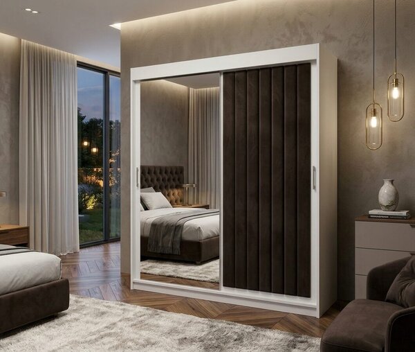 Set dormitor Cairo Maro cu dulap tapitat Cairo 150 cm Maro