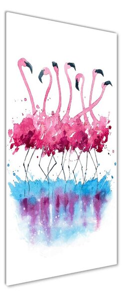 Tablou pe pe sticlă Flamingos