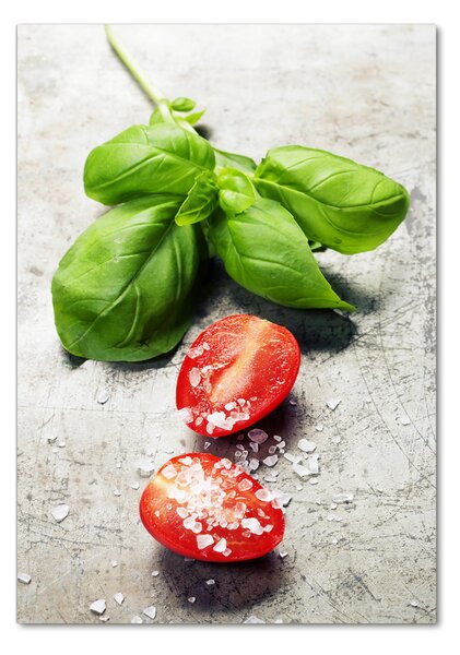 Imagine de sticlă Tomate și busuioc
