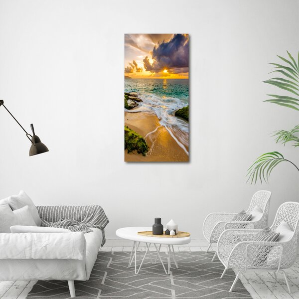 Fotografie imprimată pe sticlă Apus de soare pe mare