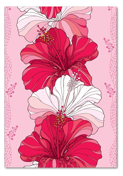 Tablou pe pe sticlă hibiscus