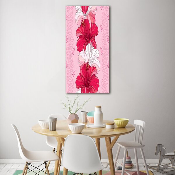 Tablou pe pe sticlă hibiscus