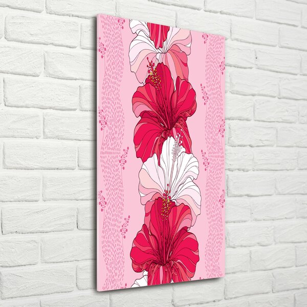 Tablou pe pe sticlă hibiscus