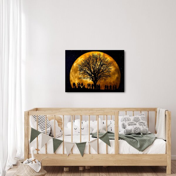 Tablou cu luna și siluete (70x50 cm)