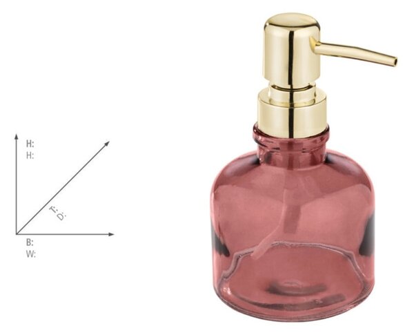Dozator de săpun lichid roz închis din sticlă 200 ml Atessa – Wenko