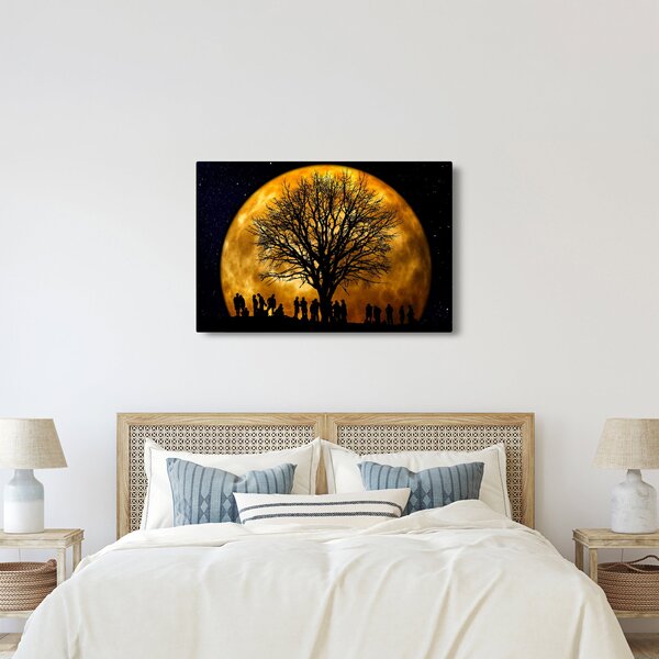 Tablou cu luna și siluete (90x60 cm)