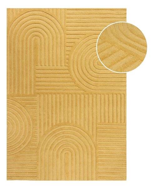 Covor din lână Flair Rugs Zen Garden 160 x 230 cm, galben