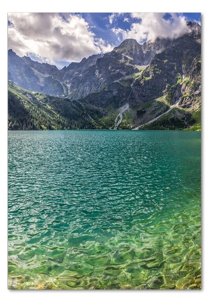 Tablou sticlă Lacul în munți