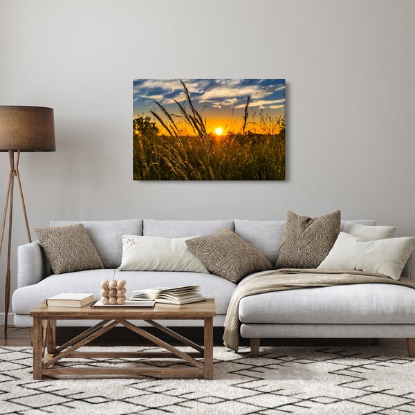 Tablou cu câmp în apus de soare (90x60 cm)