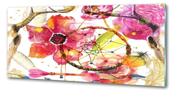 Panou perete bucătărie model floral