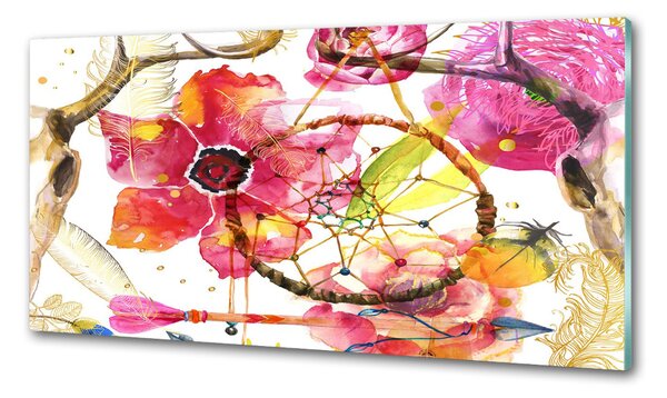 Panou perete bucătărie model floral